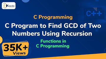 C-programma om de GGD van twee getallen te vinden met behulp van recursie - Functies in C-program...