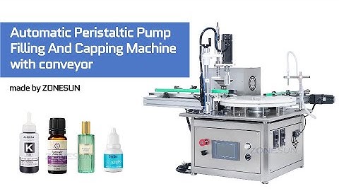 ZONESUN Desktop Monoblock Perfume Liquid Vial Roll-on Bottle Filling Capping Machine With Conveyor