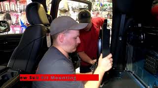 2019UP RAM 5TH GEN CREW CAB 1500 BEHIND THE SEAT SUBWOOFER PACKAGE    Installation Video