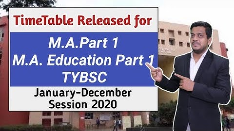 MA Part 1/MA Education Part 1 Time Table for January-December Session 2020 | Ashish Sir