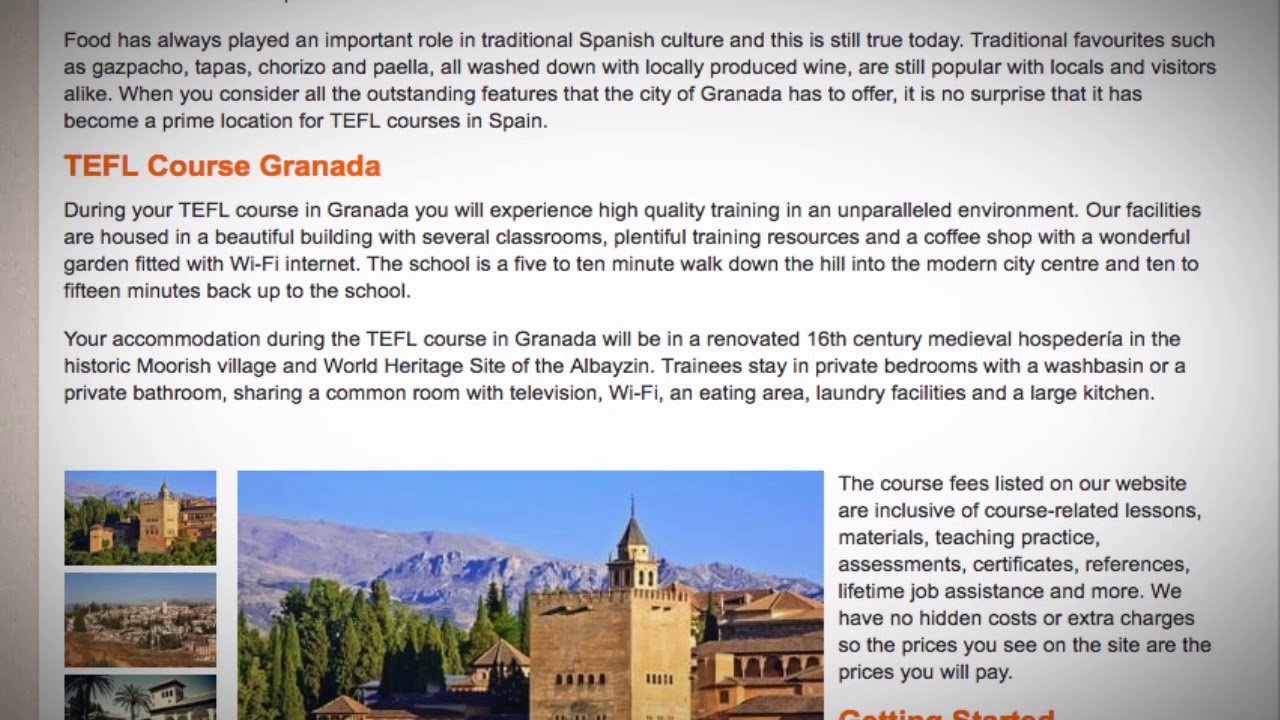 TEFL / TESOL Course in Granada, Spain | Teach & Live abroad! - YouTube