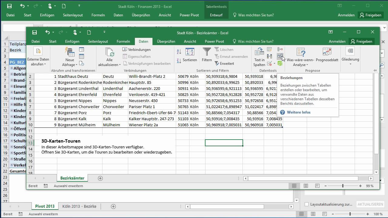 Update df.SC-12 | Microsoft Power Map für Excel 2016 - 3D Karten zur Datenvisualisierung - Teil 2