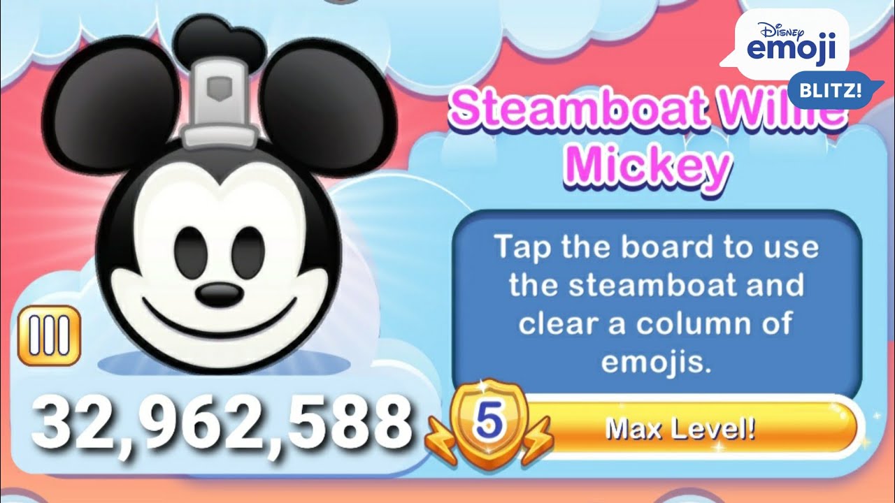 Disney Emoji Blitz Steamboat Willie Mickey (Level 5) Gameplay YouTube