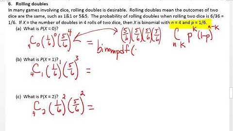 6.3 Extra Example - Rolling doubles