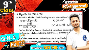 Rs Aggarwal Class 9 Chapter 1 | Exercise 1D Question number 5 | Number System | Md Sir Class 9