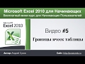 Видео #5. Границы ячеек Эксель. Курс по работе в Excel для начинающих