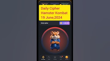 Hamster Kombat Daily Cipher Today 19 June,2024 #hamsterkombat #dailycipher #morsecode #crypto #fyi