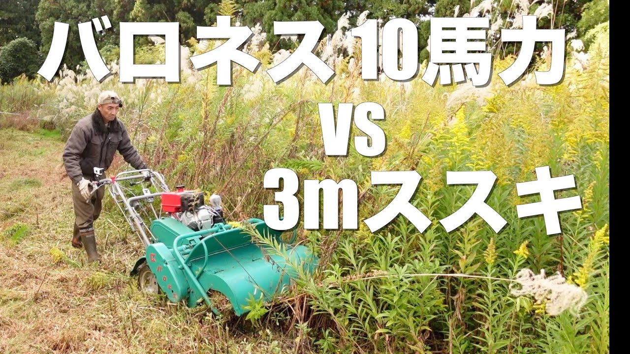 On-site mowing] Even with a hammer knife mower, it was difficult