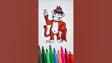 CUTE MONKEY DRAWING #drawing #draw #cute #art #sketch #painting #shorts #viralshorts