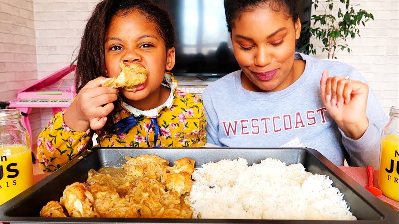 CHICKEN WITH MUSTARD SAUCE MUKBANG + SHOUTOUTS┃le poulet ça passe crème