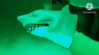 shark puppet goes the Halloween partty