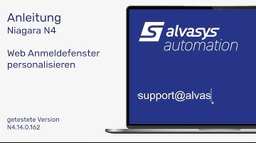 alvasys automation ag Anleitung Niagara N4 Web Anmeldefenster Personalisieren