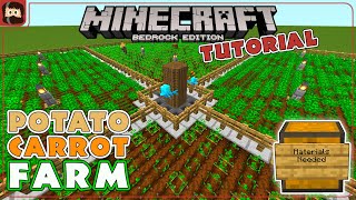 FAST EASY Potato & Carrot Farm Tutorial For Minecraft 1.19 Bedrock