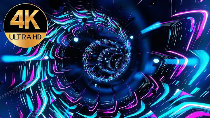 10 Hour 4k TV Relaxing Tunnel screensaver metallic Blue Pink Neon lights Abstract background video