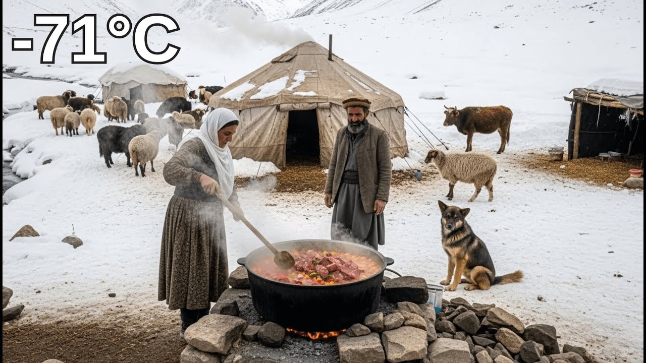 Surviving in Afghanistan's Coldest Village | Shepherd Woman Cooking Lamb Stew