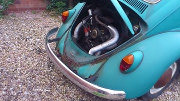 VW Beetle first time startup after two years restore project