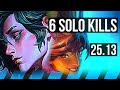 HWEI vs TALIYAH (MID) | 6 solo kills, 10/2/1, Dominating | KR Diamond | 25.13