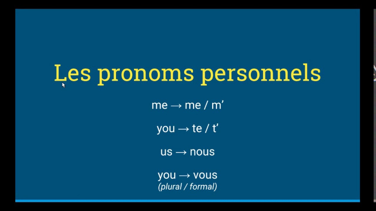 Personal Pronouns In French YouTube