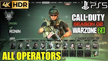 All Operators WARZONE 2 Season 2 Operators | Warzone 2 All Operators | Season 2 Warzone 2 Characters