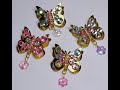 DIY~Gorgeous Golden Jeweled Butterfly Embellishments!~So EASY!