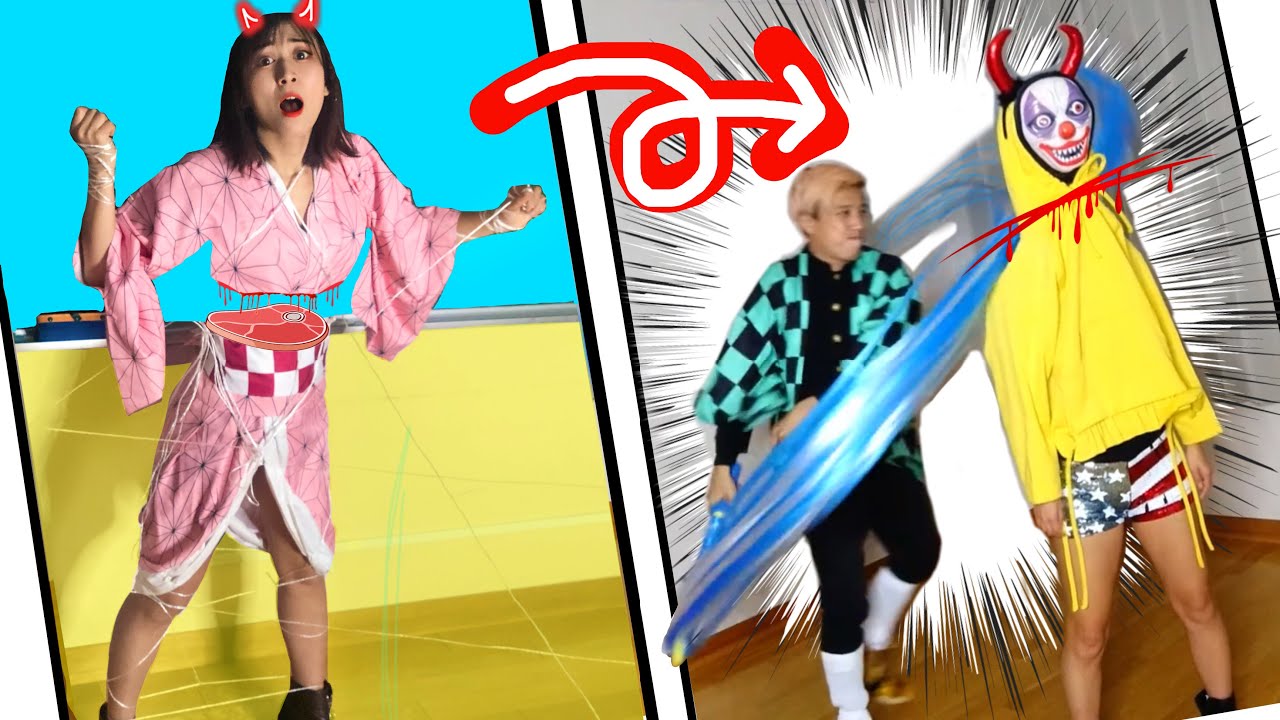 鬼滅の刃 水の呼吸 全種類1 11ノ型実写化してみた 炭治郎の日輪刀でねずこ鬼を斬るッ Youtube