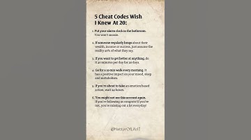 5 Cheat Codes I Wish I Knew at 20 🔥💡 | Life-Changing Tips #LifeHacks #Motivation