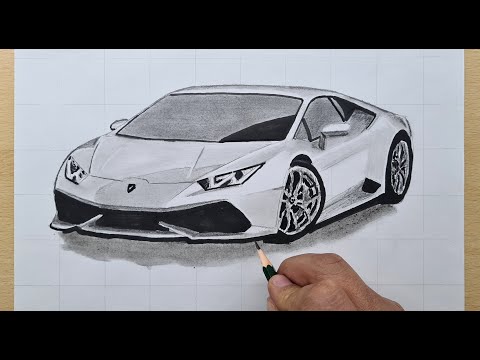 kolay lamborghini çizimi araba çizimi karakalem araba çizimleri