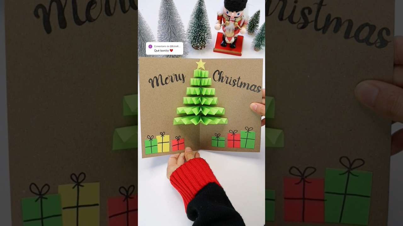Tarjeta navideña hecha a mano🎄 Manualidades para regalar #christmas#christmascard#navidad#regalo#diy
