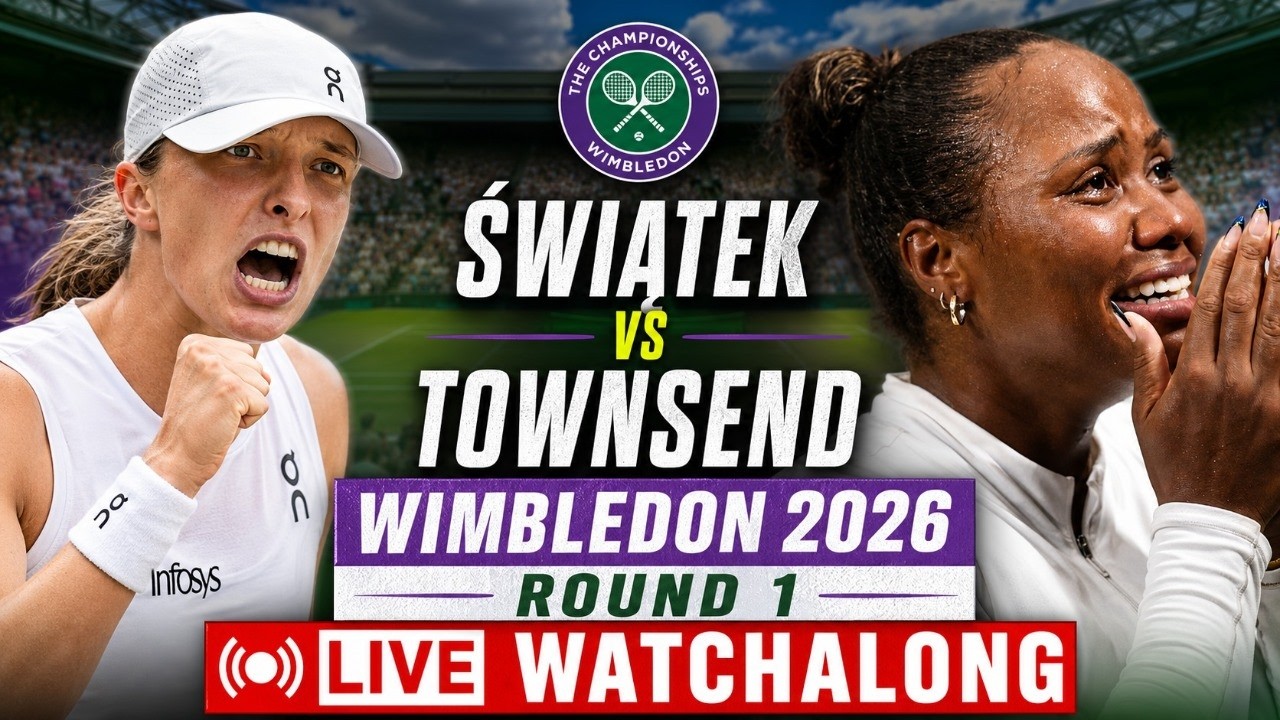 Iga Swiatek vs Taylor Townsend | Wimbledon 2026 Round 1 | LIVE TENNIS WATCHALONG