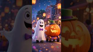 Magical Disney-Style Halloween Parade with Pumpkin Floats and Friendly Ghosts