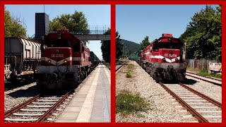 De22032 Loko & De22073De22038 Ranfor Loko Km 380609 Iron Ore Train With Rear Support Loco