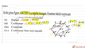 In the given figure ABCDEF is a regular hexagon. Examine which vector are, Cointial