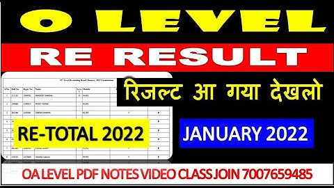 O LEVEL RESULT 2022 OFFICIAL DOWNLOAD PDF JANUARY 2022 | RE-TOTAL | O A LEVEL RESULT DOWNLOAD