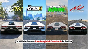 Lamborgini Countach Comparison in The Crew Motorfast, The Crew 2, NFS Unbound, Assetto Corsa