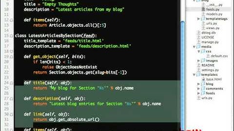 Django Screencasts - Syndication Framework Part 2 (2/7)