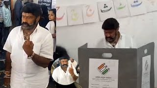 Nandamuri Balakrishna Cast His Vote Along With His Wife Vasundhara Devi In Hindupur