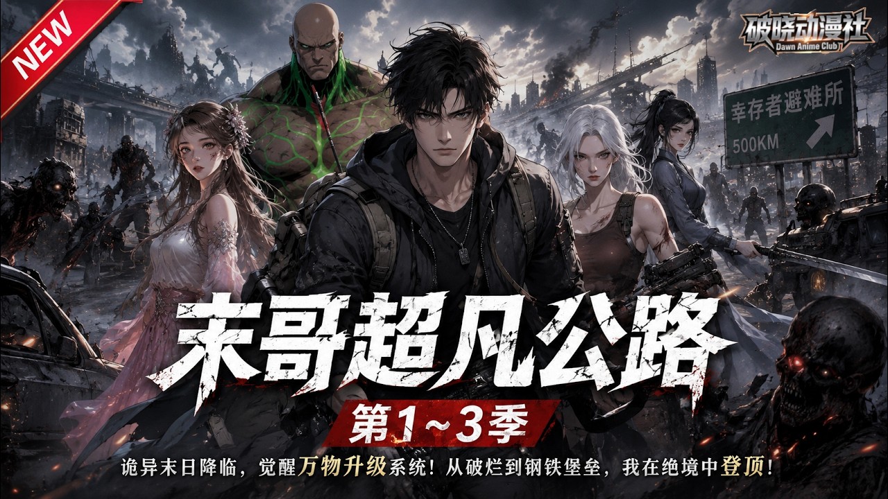 MULTISUB📢新番上线《末哥超凡公路 》第1~3季丨诡异末日觉醒万物升级系统，破烂物件进化堡垒战车，一路纵横！#最新漫剧 #破晓动漫社