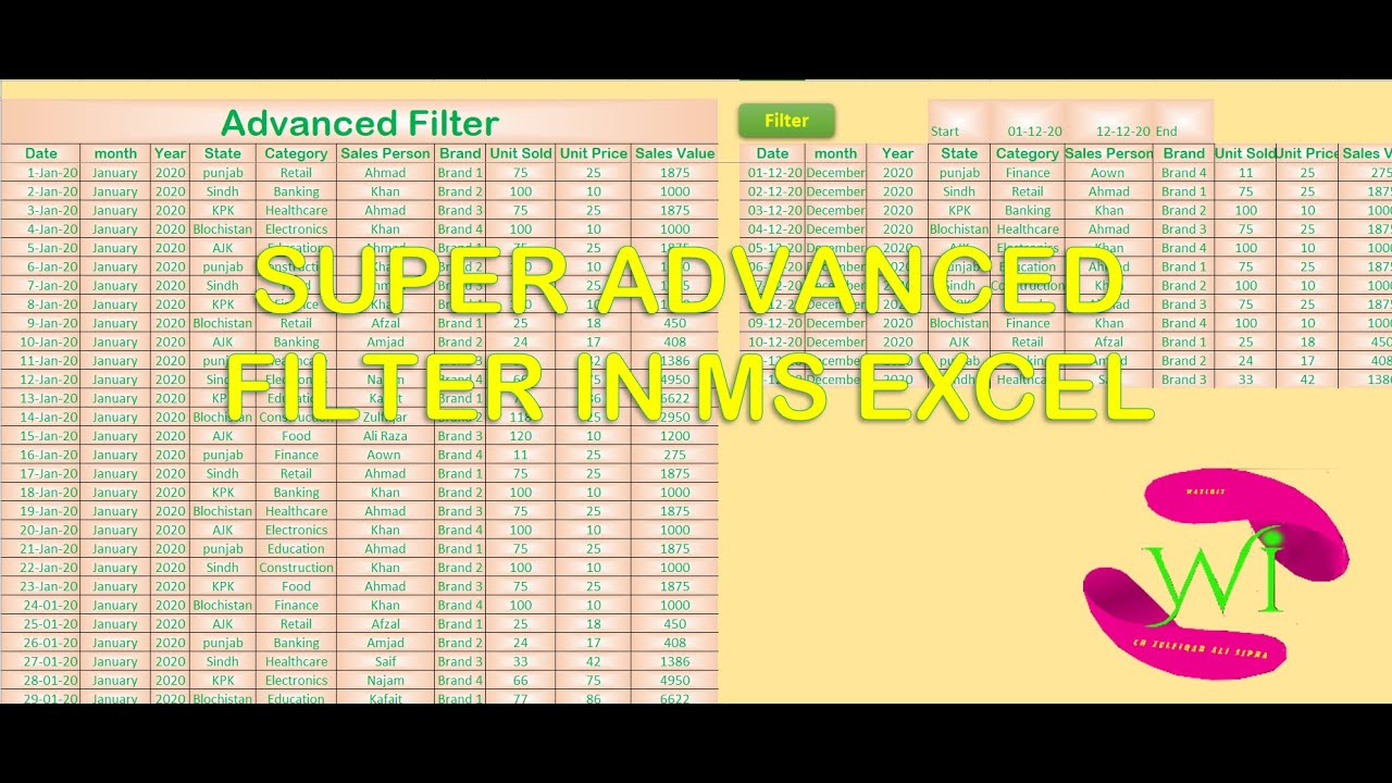 Super Advanced Filter in MS Excel for search data between two dates ...