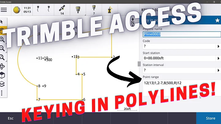 Trimble Access Keying in Polylines