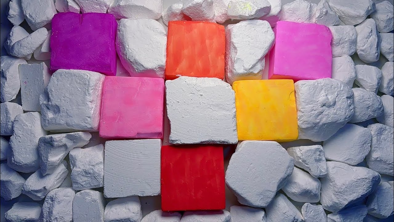 Unpolished & Dyed Jumbo Chalk | Crumbly Crisp Sounds | Ultimate ASMR ...