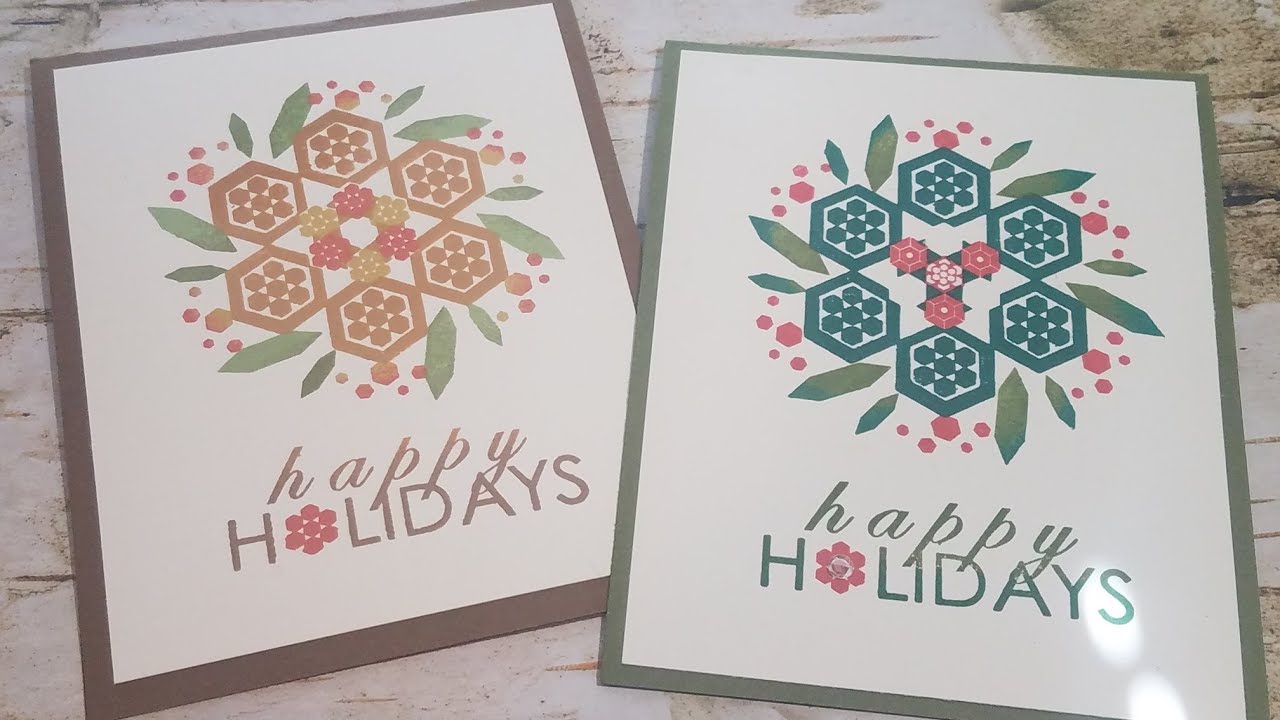 Holiday Hexagons from Gina K. Designs 2 Step Stamping & Rolling