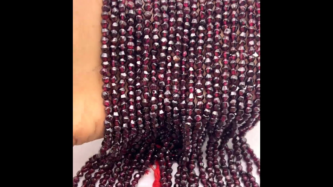 Garnet Gemstone Beads Strand 4.50 mm Hexagon Facet Cut VS Clarity Burgundy Color Birthstone