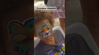 Face painting rainbow Cheetah #makeup #facepainting #facemakeup #rainbow #cheetah #tutorial