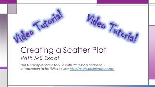 Using MS Excel to construct a Scatter Plot