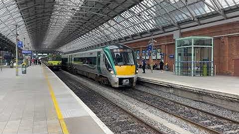 8300 class DART and 22000 Class Departing Dublin Pearse