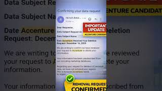 Accenture Data Deletion Remove Data Form #accenture #update #coding #shorts #offcampusdrive