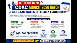 CDAC C-CAT August 2026 Exam Dates Announced 🔥 Preparation Tips + Study Resources