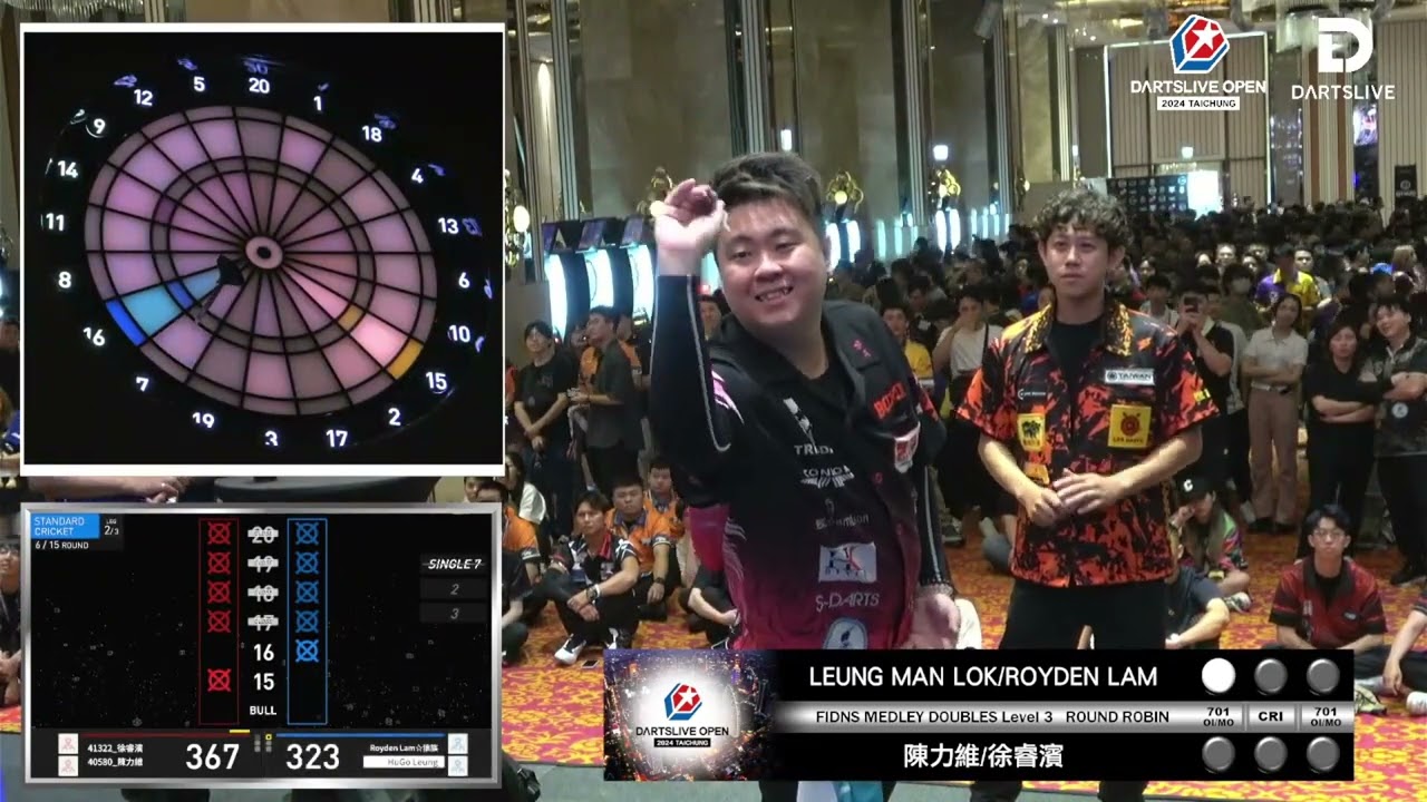 {2024DartsliveOpenTaichung} AA Darts Medley Doubles Lv.4 徐睿濱/陳力維vs Hugo Leung/Royden Lam #飛鏢 #darts