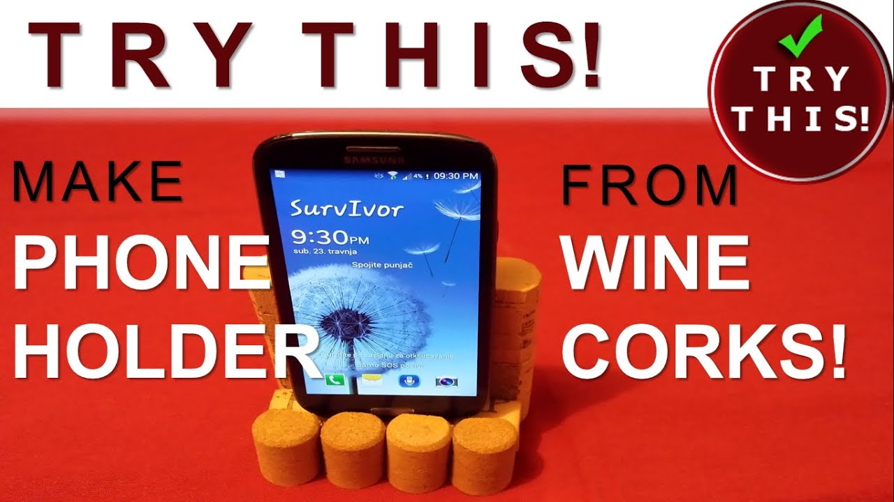 HOMEMADE Wine corks phone holder TRY THIS! YouTube