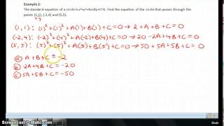 Using a linear system of equations to find the general equation circle